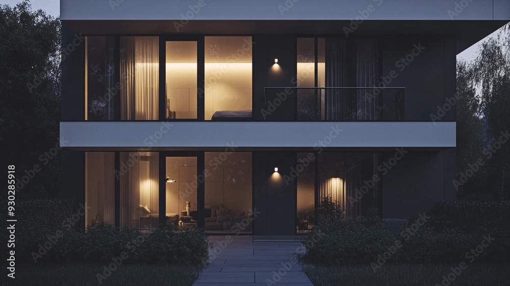 Fototapeta premium Modern Minimalist Apartment Building Architectural design