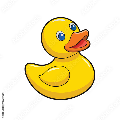 Cute rubber duck vector clipart, perfect for kids' decor, nursery art, or playful designs.