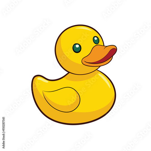 Cute rubber duck vector clipart, perfect for kids' decor, nursery art, or playful designs.