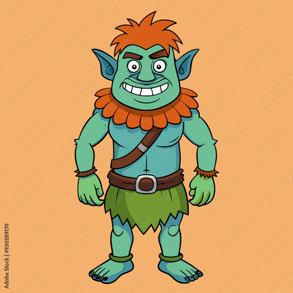 Obraz premium cartoon illustration of troll