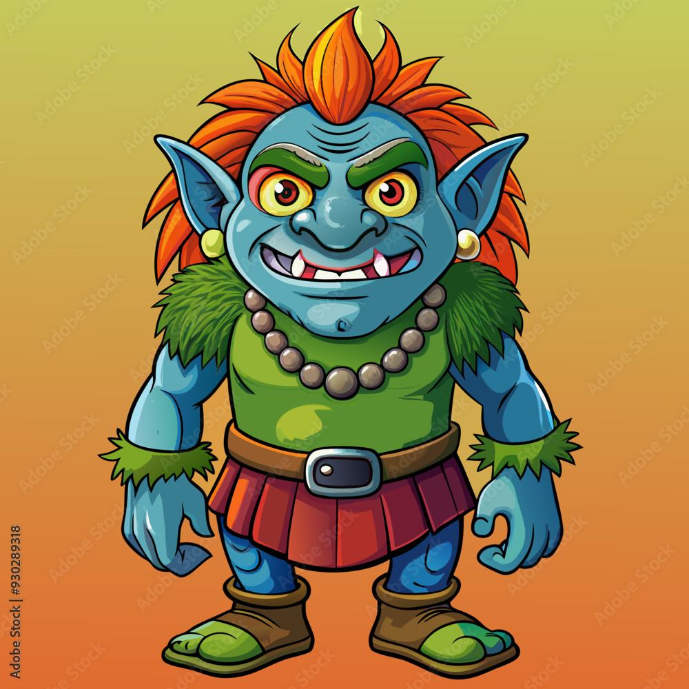 Fototapeta premium cartoon illustration of troll