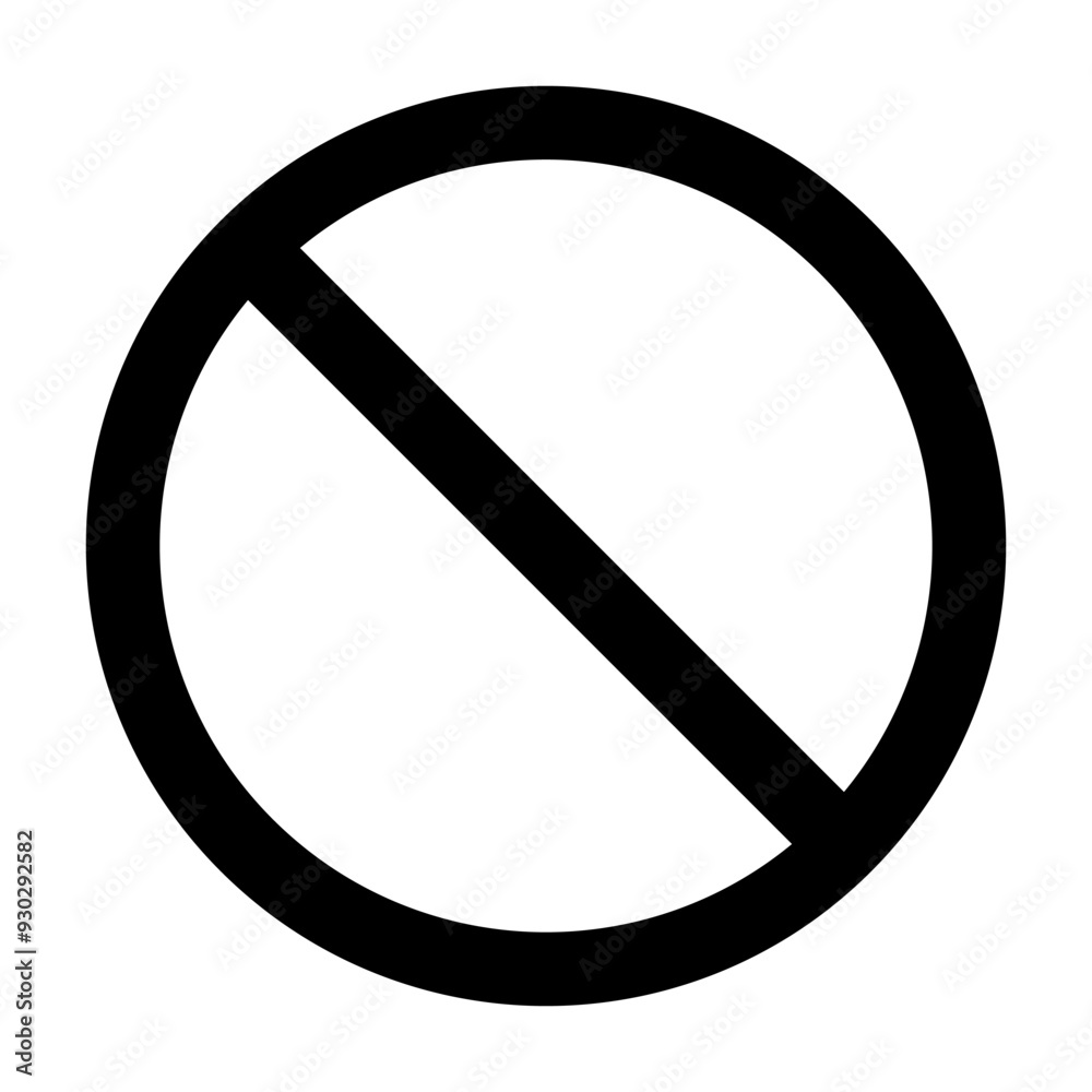 Black Prohibition Isolated Sign Icon Black Prohibition Isolated Sign Icon