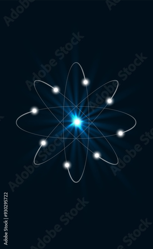 Model of atomic structure. Vector illustration. Sketch for creativity.