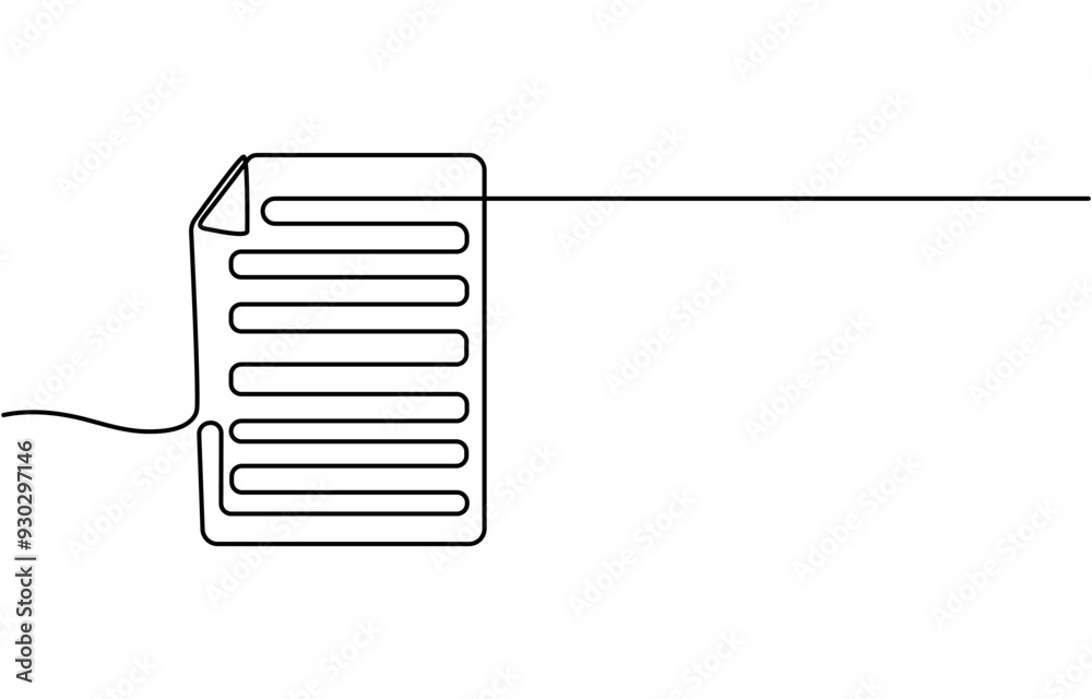 One continuous line vector drawing of a folder. Outline documents background icon. Saving securities vector icon. Vector illustration, continuous line drawing document paper, File Verification One continuous line vector drawing of a folder. Outline documents background icon. Saving securities vector icon. Vector illustration, continuous line drawing document paper, File Verification