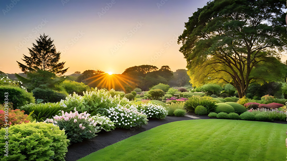 Obraz premium morning in the nature villas garden