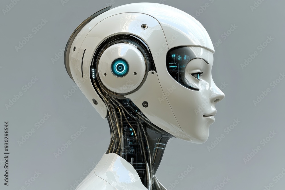 Robotic head with curious eyes a glimpse into the future of artificial intelligence Robotic head with curious eyes a glimpse into the future of artificial intelligence