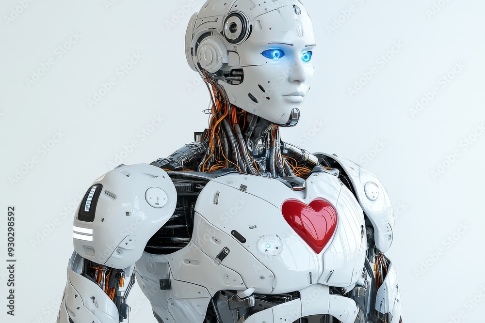 Elegant female robot seated in natural setting blending advanced technology with the environment Elegant female robot seated in natural setting blending advanced technology with the environment