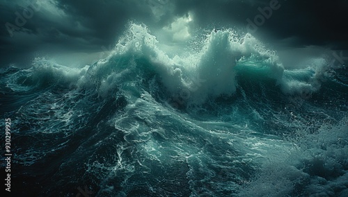 Turbulent Ocean Under a Stormy Sky