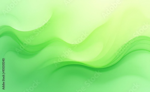 abstract green waves on a blurred background gradient