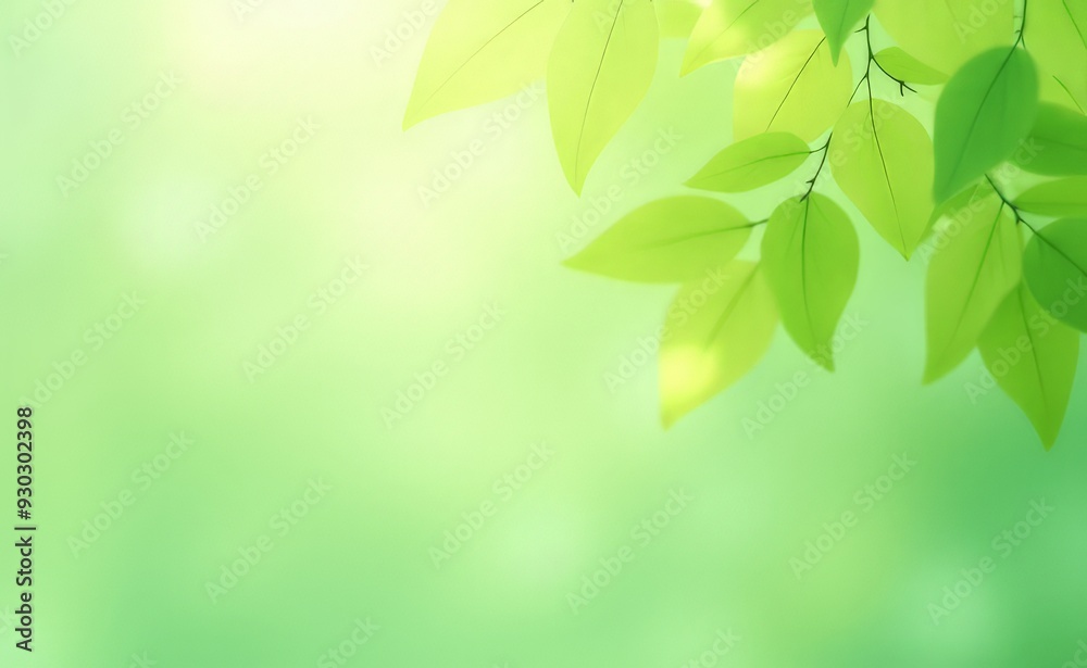 background green leaves on a green blurred background with copy space background green leaves on a green blurred background with copy space