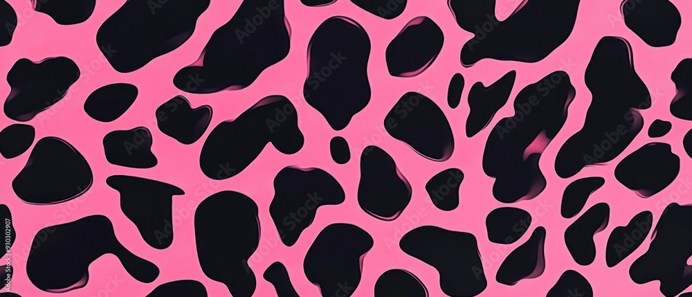 Obraz premium Abstract Pink and Black Swirls Pattern