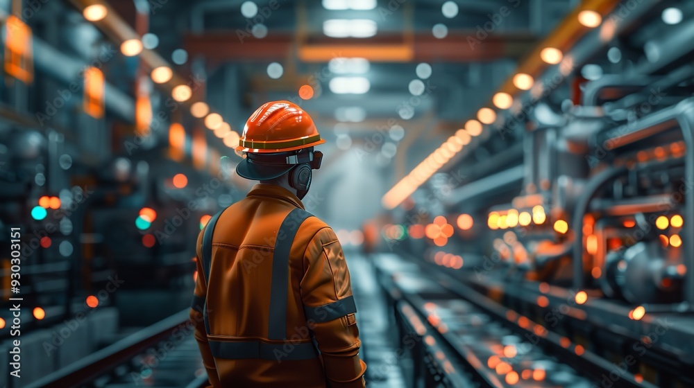 Engineer in a Modern Factory - Industry 4.0 Machine Main Engineer in a Modern Factory - Industry 4.0 Machine Main