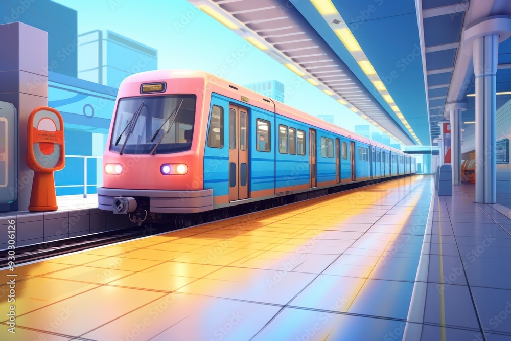 Fototapeta premium Train vehicle station railway.