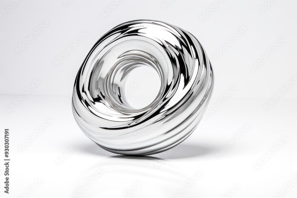 A donut ring silver spiral shape. A donut ring silver spiral shape.