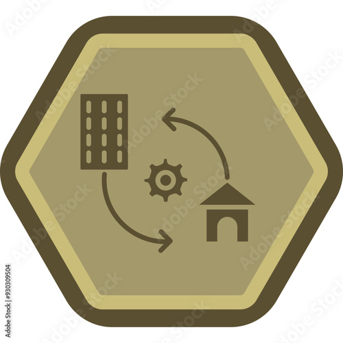 Hybrid Work Icon Design photo