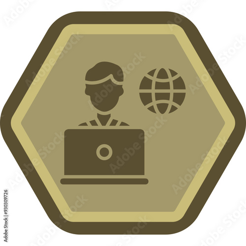 Remote Male Worker Icon Design