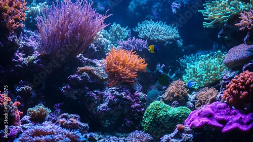 Vibrant Coral Reef Teeming with Diverse Marine Life in Underwater Ecosystem