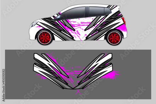 abstract background vector for racing car wrap design and vehicle livery 