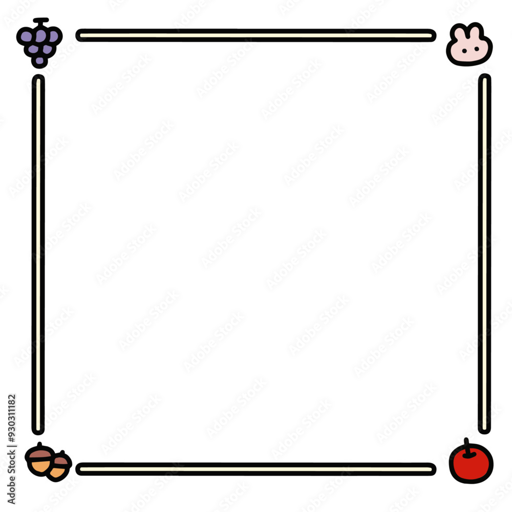 Obraz premium 保育 枠 イラスト 9月 おたより 素材