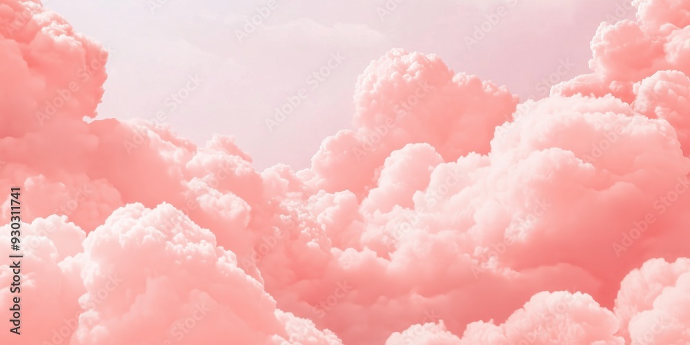 Full frame abstract background with colorful clouds on pink background. Pink fluffy clouds in the sky like cotton candy dream fantasy soft background Full frame abstract background with colorful clouds on pink background. Pink fluffy clouds in the sky like cotton candy dream fantasy soft background