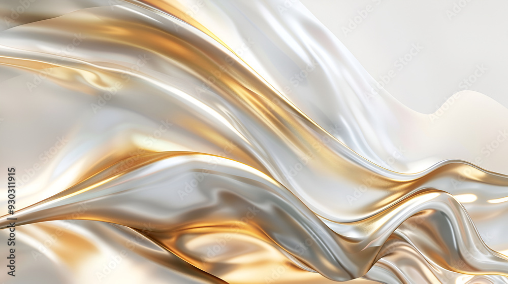 3d rendering of a gold and white silk fabric ,a silver and gold swirling background adds a touch of elegance to your design 3d rendering of a gold and white silk fabric ,a silver and gold swirling background adds a touch of elegance to your design