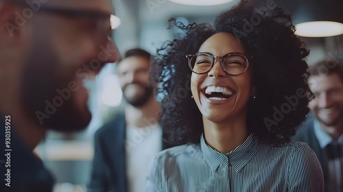Coworkers Engaging in Casual Conversation with Friendly Office Culture