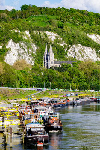 ROUEN, NORMANDY, FRANCE - 2023: church of Saint-Paul, between the Seine River and Sainte Catherine's hill where there is a panorama viewpoint over the city, deconsecrated in 2017 photo