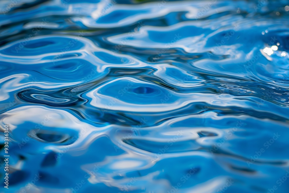 The water is calm and blue, with ripples that create a sense of movement and tranquility