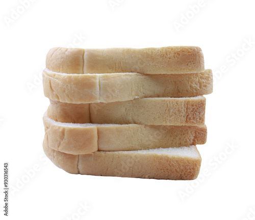 Obraz na płótnie Slices of white bread stacked on top of each other, with transparent image. w salonie