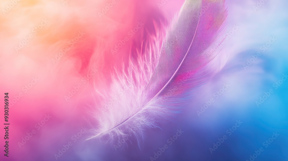 Abstract feather rainbow patchwork background. Closeup image of white fluffy feather under colorful pastel neon foggy mist. Fashion Color Trends Spring Summer 2019 - soft focus , ai Abstract feather rainbow patchwork background. Closeup image of white fluffy feather under colorful pastel neon foggy mist. Fashion Color Trends Spring Summer 2019 - soft focus , ai