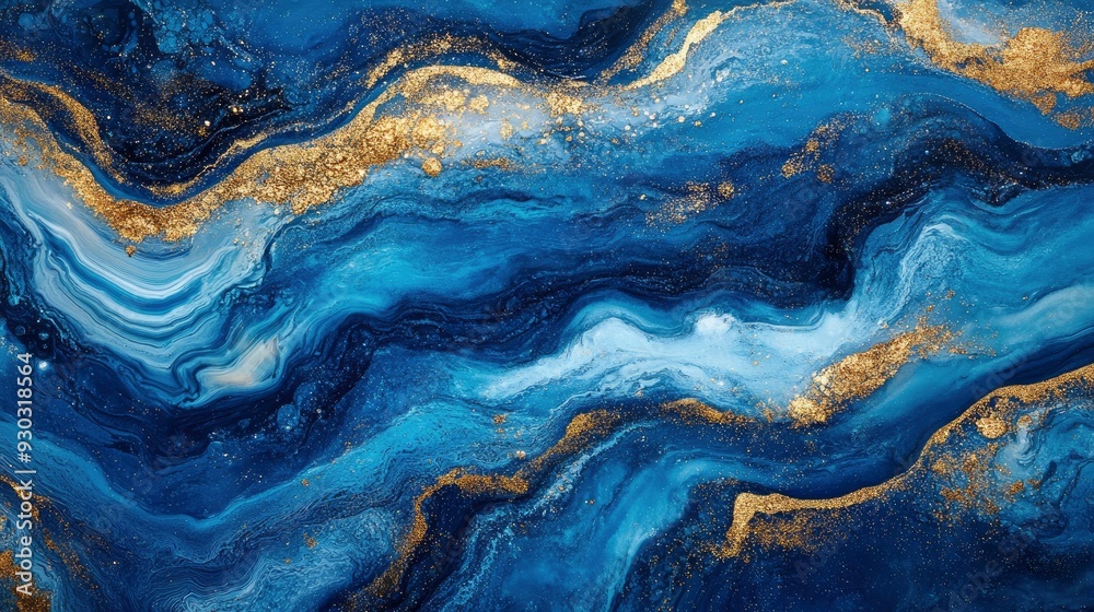 Abstract ocean- ART. Natural Luxury. Style incorporates the swirls of marble or the ripples of agate. Very beautiful blue paint with the addition of gold powder , ai Abstract ocean- ART. Natural Luxury. Style incorporates the swirls of marble or the ripples of agate. Very beautiful blue paint with the addition of gold powder , ai