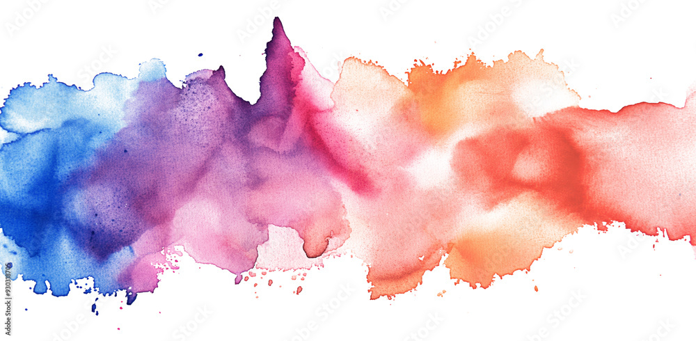 Obraz premium Stripe of multicolored watercolor