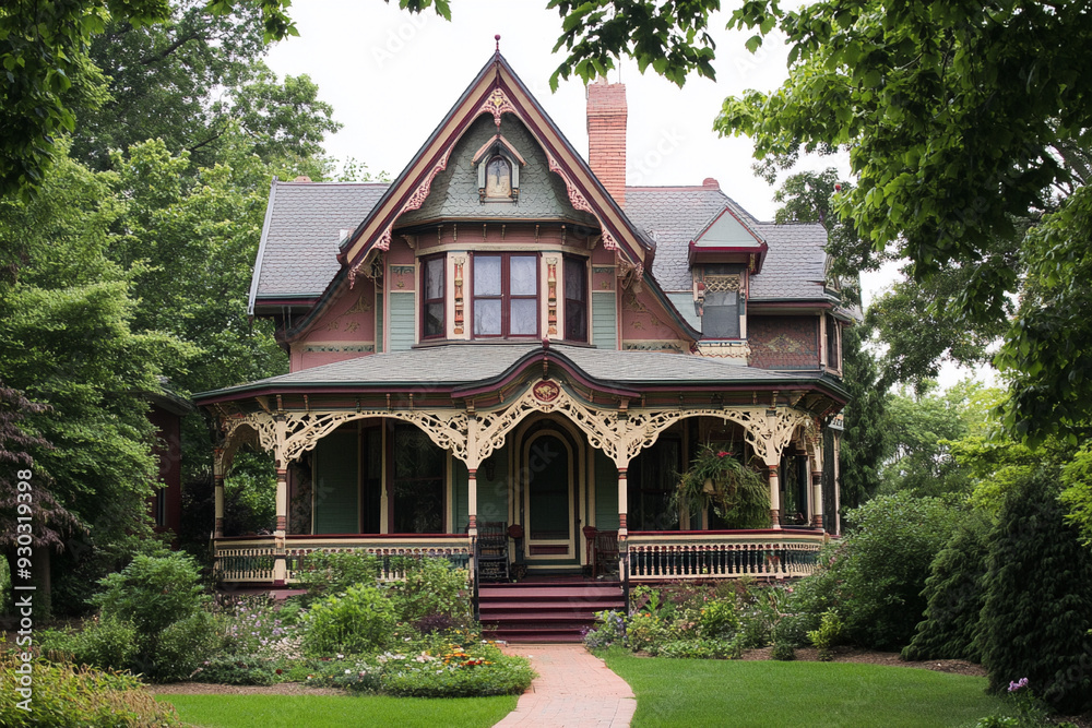Victorian House with a Wraparound Porch Architecture Victorian House with a Wraparound Porch Architecture