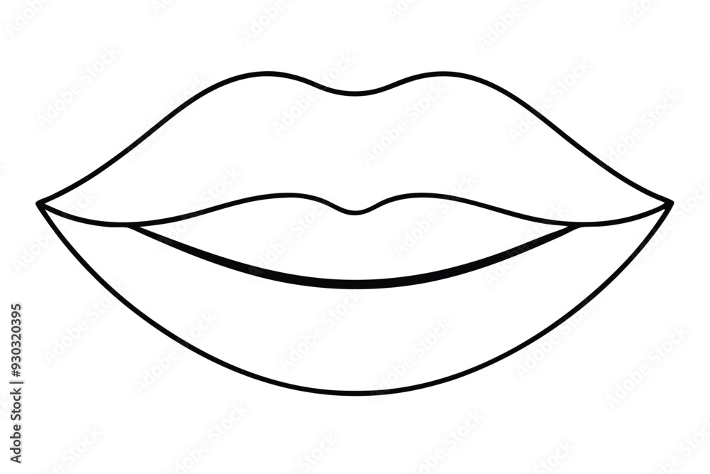 Smiley Lip line art vector illustration Smiley Lip line art vector illustration