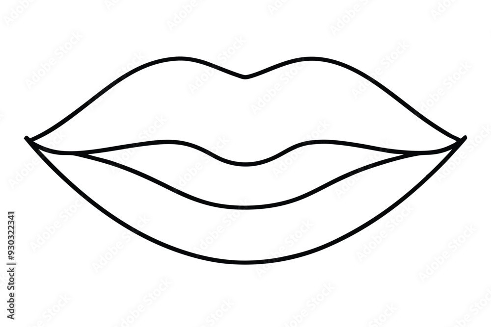 Women Lip line art vector illustration Women Lip line art vector illustration