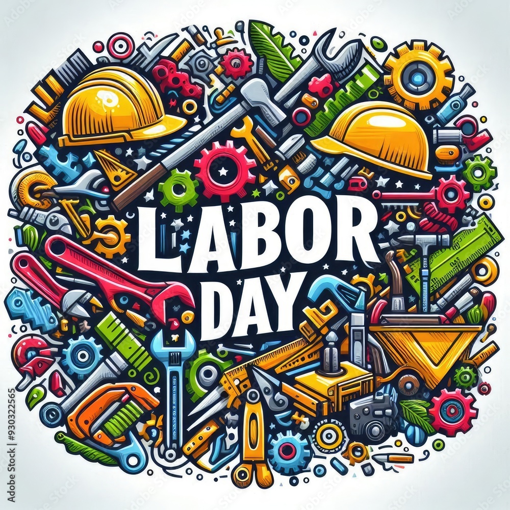 Labor Day text vector art Labor Day text vector art