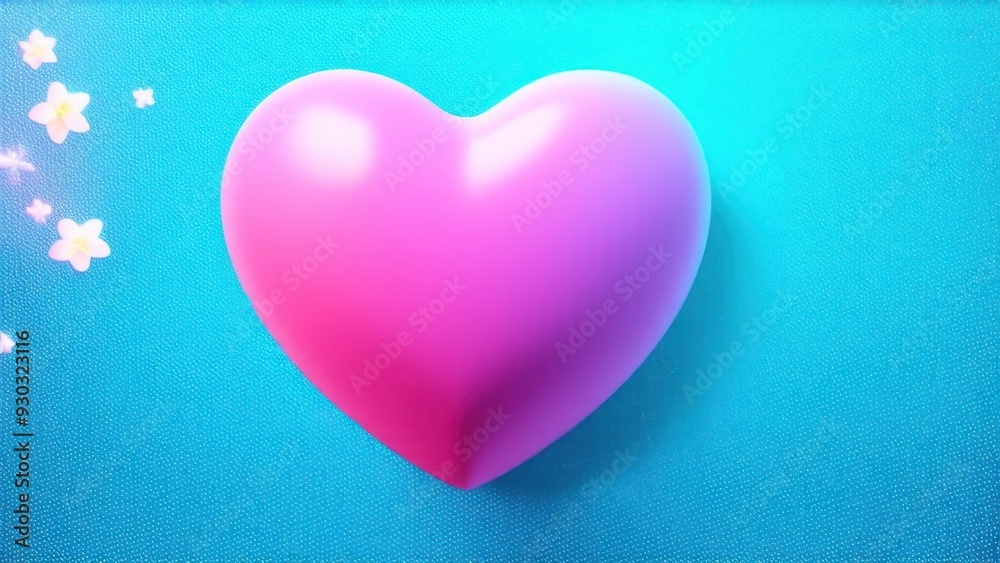 Delicate cute sweet 3D heart gradient.Abstract Happy Valentine's Day banner. Greeting card. Candy colors Delicate cute sweet 3D heart gradient.Abstract Happy Valentine's Day banner. Greeting card. Candy colors