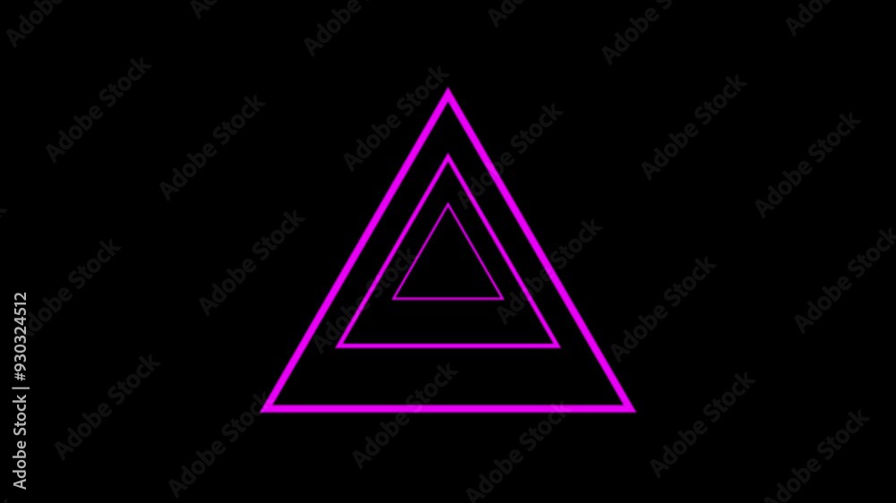 Triangle icon animation with black background Triangle icon animation with black background