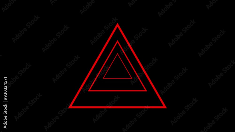 Triangle icon animation with black background Triangle icon animation with black background