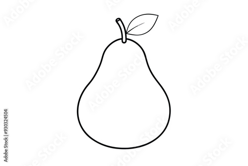 A pear fruit line art vector illustration