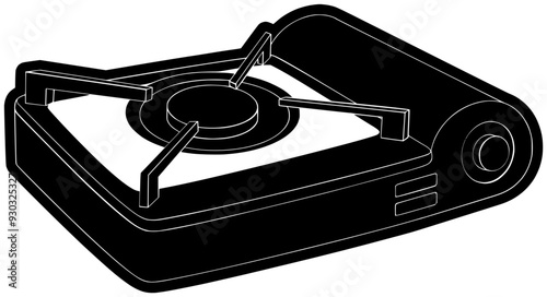 kitchen illustration cooking silhouette food logo stove icon home outline cook dinner house pan modern meal preparation hot dish shape cuisine interior chef for vector graphic background