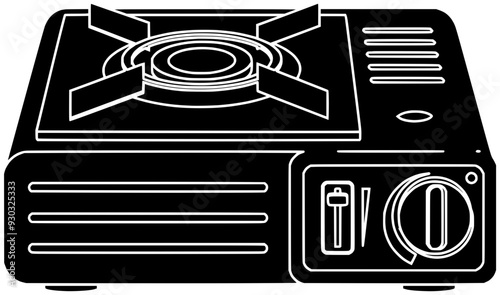 kitchen illustration cooking silhouette food logo stove icon home outline cook dinner house pan modern meal preparation hot dish shape cuisine interior chef for vector graphic background