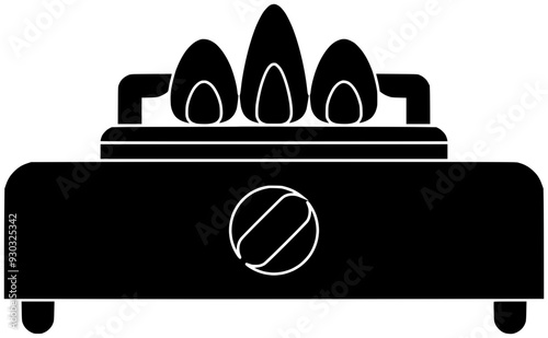 kitchen illustration cooking silhouette food logo stove icon home outline cook dinner house pan modern meal preparation hot dish shape cuisine interior chef for vector graphic background