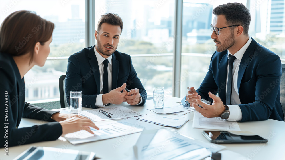 Multiracial business professionals discussing in meeting at office