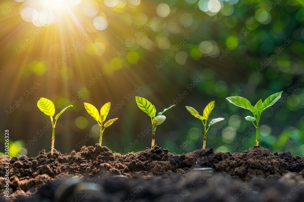Young Seedlings Growing in Sunlight Young Seedlings Growing in Sunlight