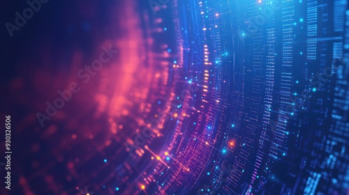 Wallpaper Mural Abstract Digital Background with Blue and Red Glowing Lines Torontodigital.ca