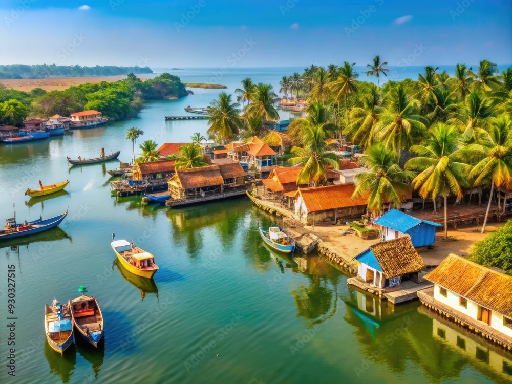 Scenic fishing village of Chaliyam Beypore, believed to be the ancient maritime port of Tyndis, nestles along the serene coastline of Kadalundi, India.