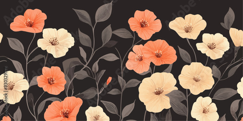 Wallpaper Mural seamless floral pattern	 Torontodigital.ca