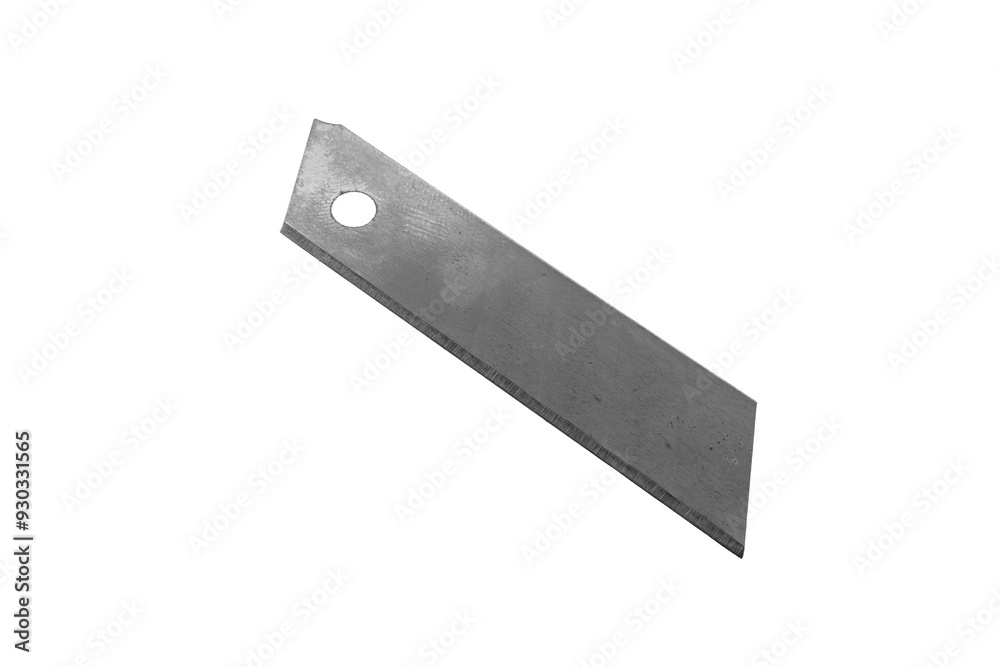 The blade for a clerical knife is isolated. The blade for a clerical knife is isolated.