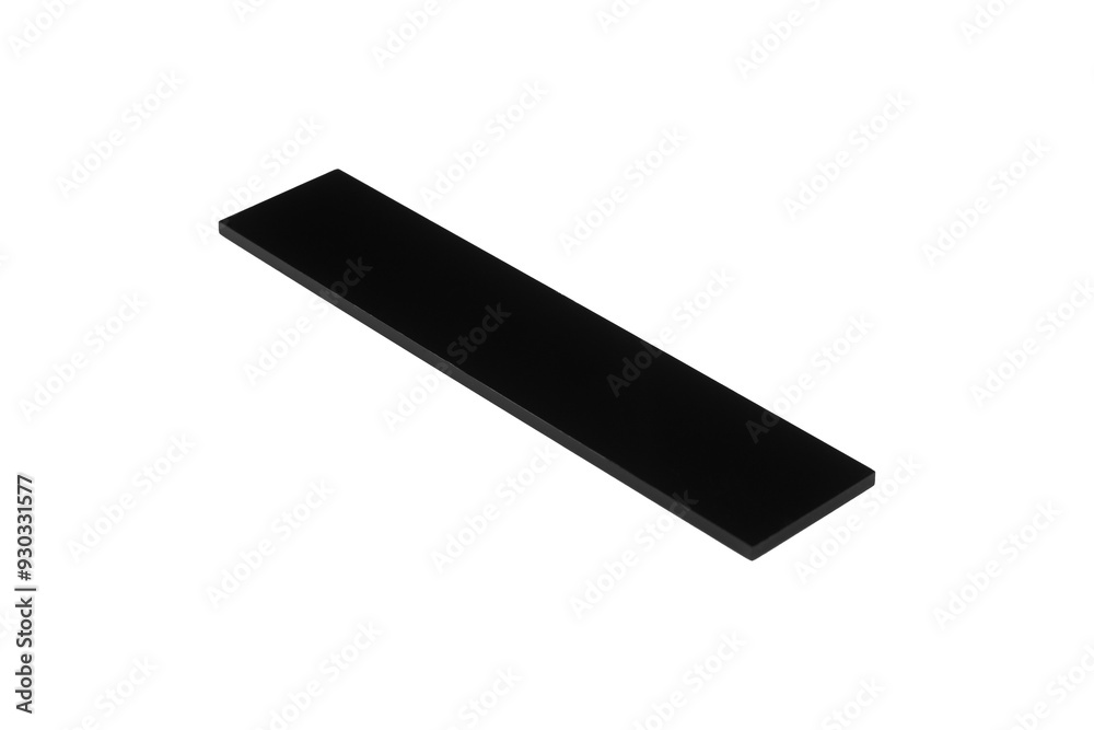 Black glossy rectangular plastic tile is isolated. Black glossy rectangular plastic tile is isolated.